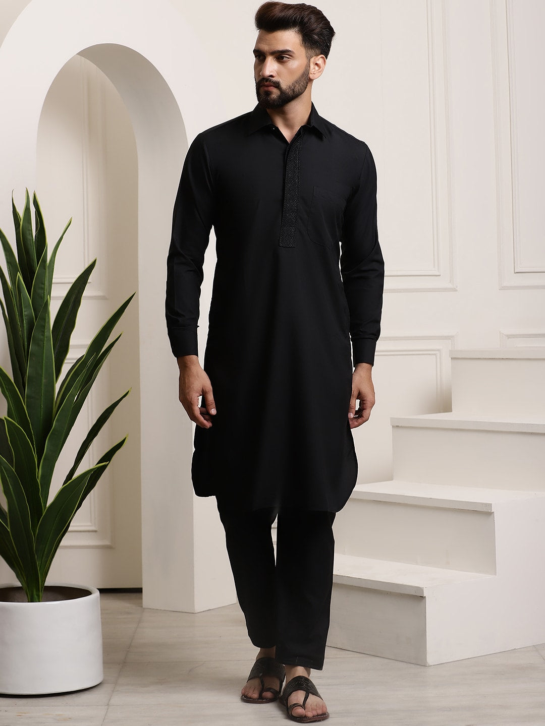 Sojanya Cotton Linen Kurta With Pyjamas - Distacart