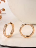 Thumbnail for Shining Diva Rose Gold Contemporary Hoop Earrings - Distacart