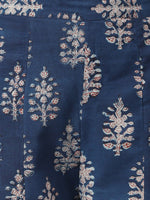 Thumbnail for Khushal K Women Blue Floral Printed Pure Cotton Kurta with Palazzos & With Dupatta - Distacart