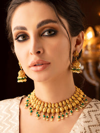 Thumbnail for Rubans 24k Gold-Plated & Green Pearl Beaded Jewellery Set - Distacart