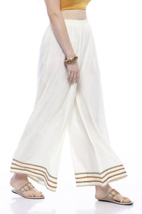 Thumbnail for Mominos Fashion Reyon Cotton Cream Palazzo - Distacart