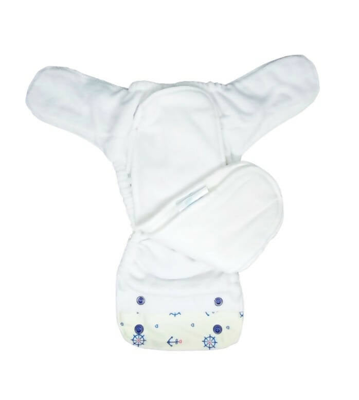 Kindermum Nano Aio Cloth Diaper With 2 Organic Cloth Inserts- Anchor For Kids - Distacart