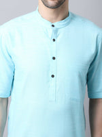 Thumbnail for Even Apparels Black Pure Cotton Kurta With Band Collar - Distacart