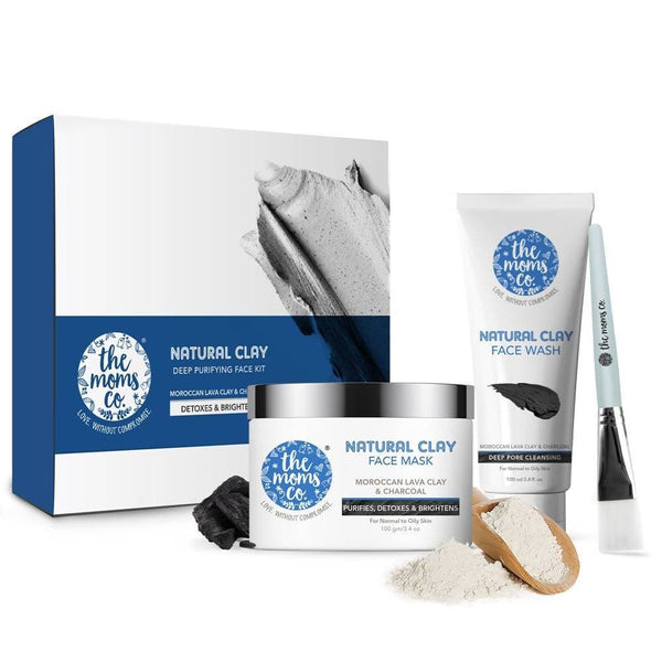 The Moms Co Natural Clay Deep Purifying Face Kit - Distacart