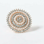 Thumbnail for Mominos Fashion Joharkamal Gold-Plated Stone Studded Adjustable Finger Ring - Design 05 - Distacart