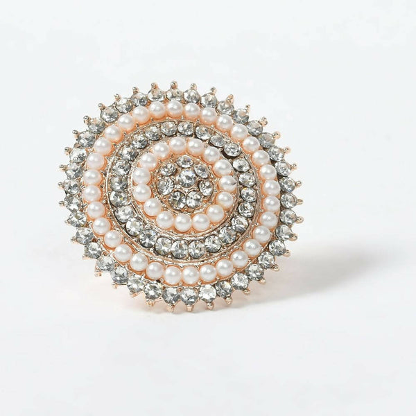 Mominos Fashion Joharkamal Gold-Plated Stone Studded Adjustable Finger Ring - Design 05 - Distacart