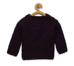 Thumbnail for Chutput Kids Brown Coloured Solid Pullover For Baby Boys with Sunflower Design - Distacart