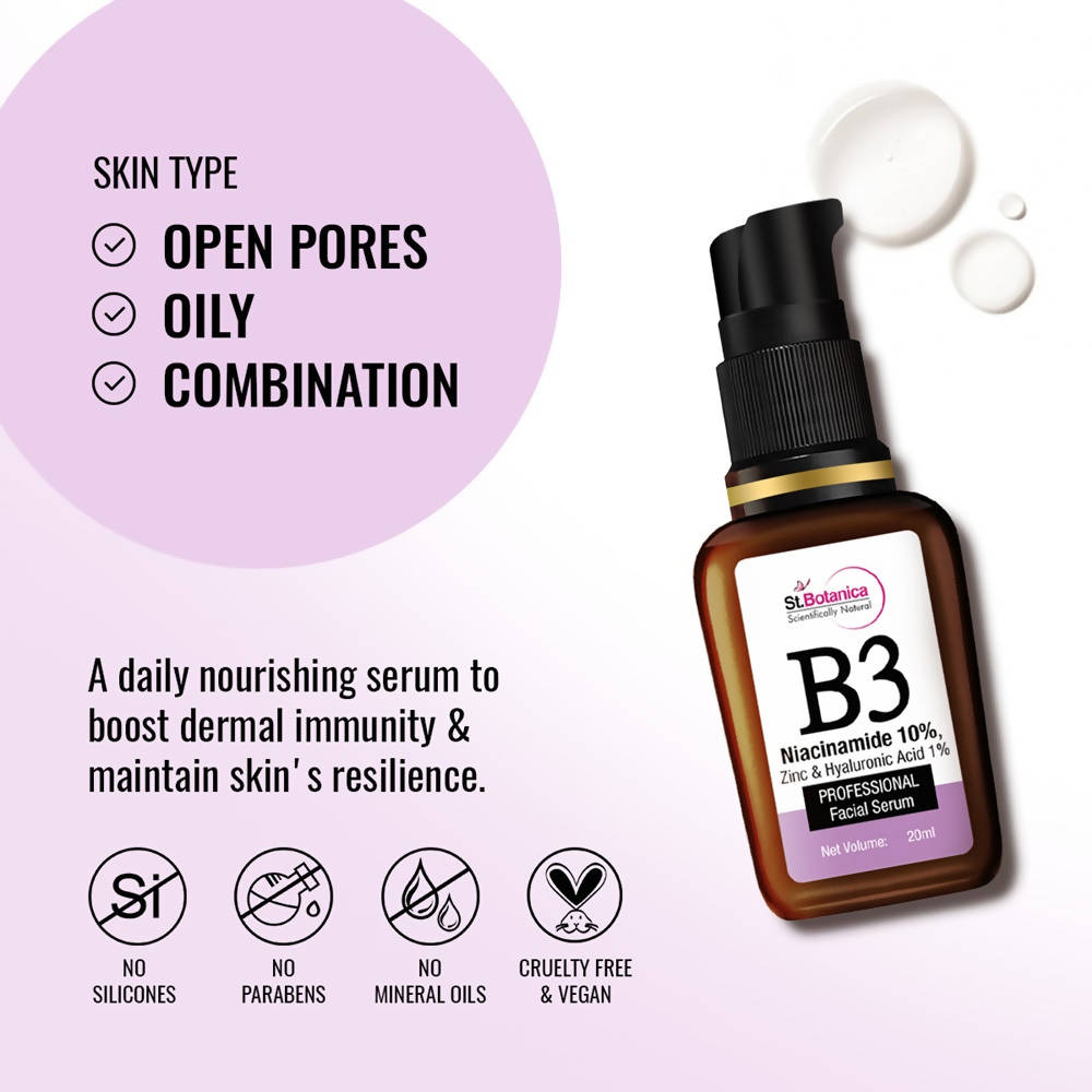 St.Botanica B3 Niacinamide, Zinc & Hyaluronic Acid Professional Facial Serum