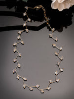 Thumbnail for NVR Women's Gold Plated Chain Transparent Beads Necklace - Distacart