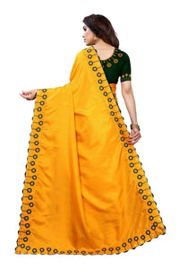 Thumbnail for Vamika Mustard Dola Silk Embroidery Saree (SARIKA MUSTARD) - Distacart