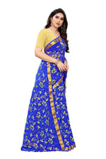 Thumbnail for Vamika Blue Printed Chiffon Saree (UJALA BLUE) - Distacart