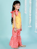 Thumbnail for Lil Drama Girls Kurta Sharara Set - Yellow - Distacart