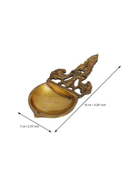 Thumbnail for eCraftIndia Beige Ethnic Design Diya With Handle - Distacart
