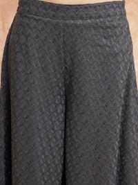Thumbnail for InWeave Women's Grey Chikankari Long Anarkali Kurta Sharara Set - Distacart