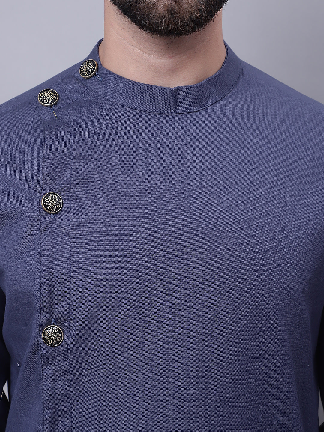 Even Apparels Grey Sherwani Kurta With Asymetrical Cut - Distacart