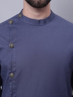 Thumbnail for Even Apparels Grey Sherwani Kurta With Asymetrical Cut - Distacart