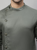 Thumbnail for Even Apparels Green Sherwani Kurta With Asymetrical Cut - Distacart
