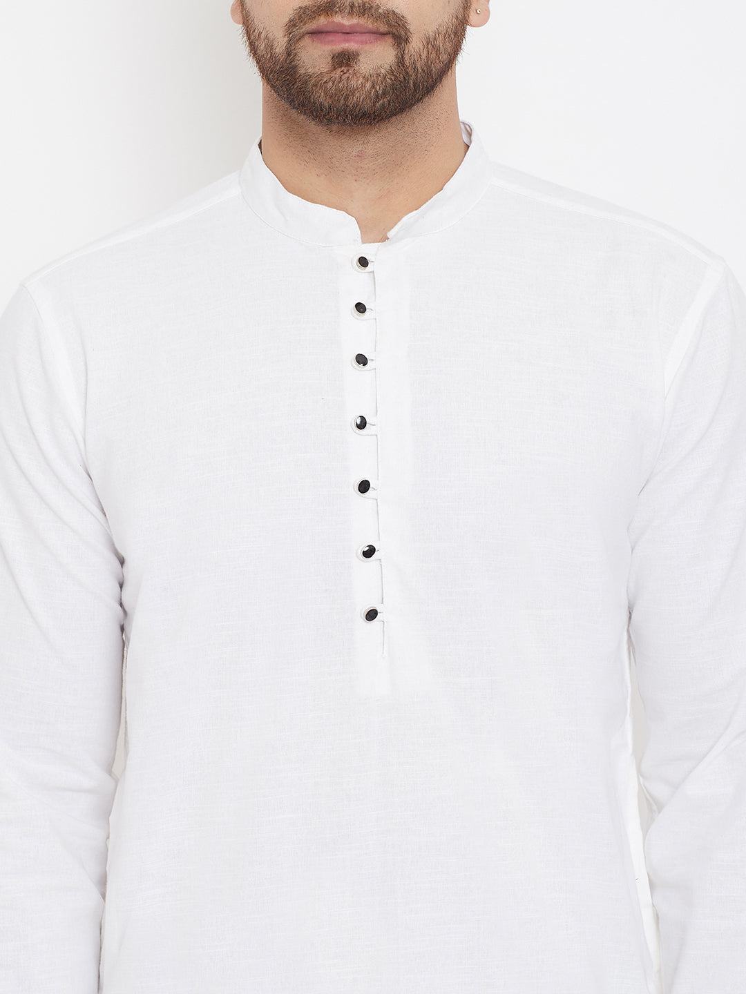 Even Apparels White Pure Cotton Kurta With Band Collar - Distacart