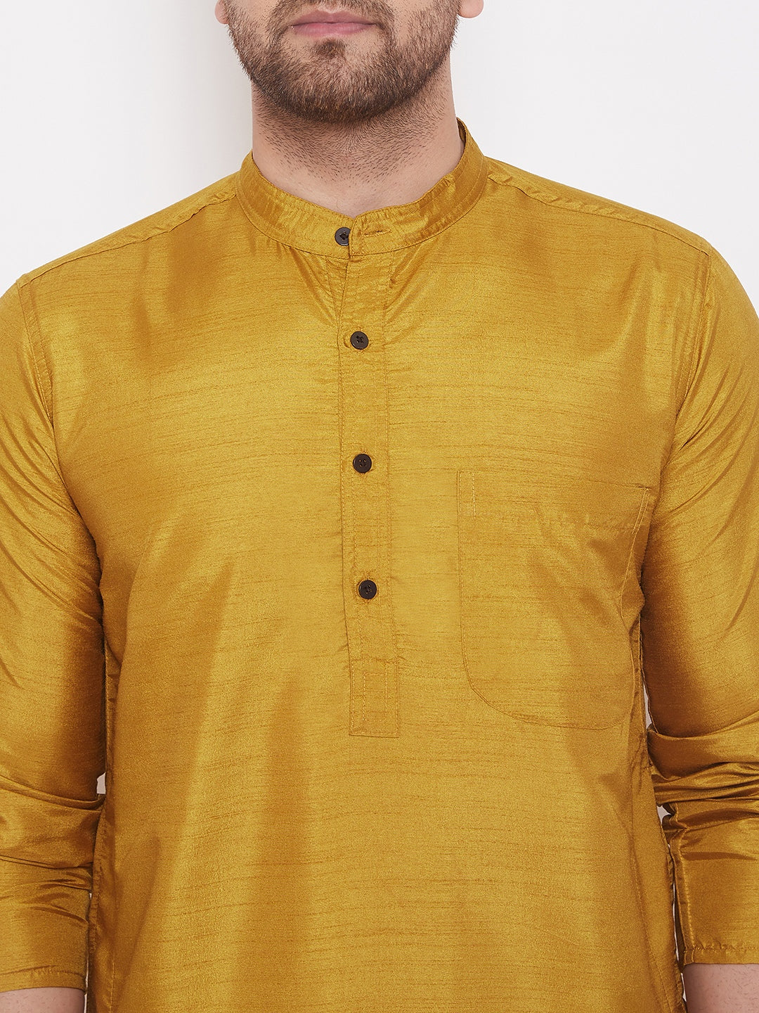 Even Apparels Beige Pure Cotton Kurta With Band Collar - Distacart