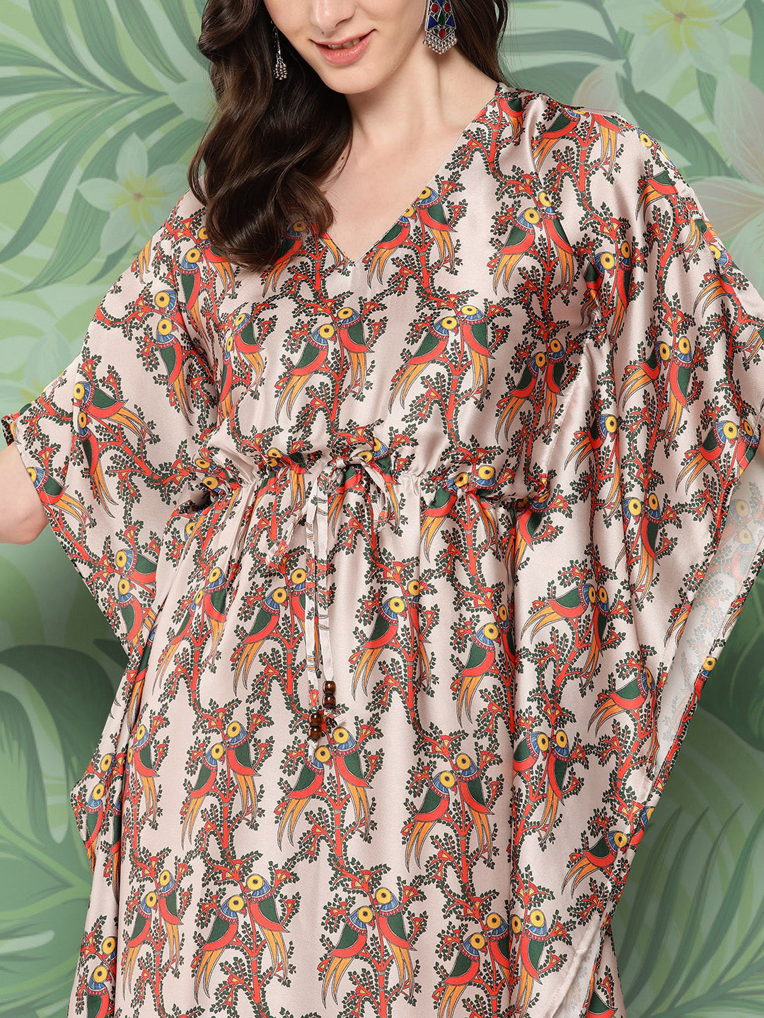 InWeave Women's Elegant Bird Print Kaftaan - Distacart