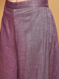 Thumbnail for InWeave Women's Mauve Lurex Short Pallazo Kurta Set - Distacart