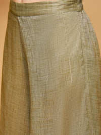 Thumbnail for InWeave Women's Olive Lurex Short Pallazo Kurta Set - Distacart