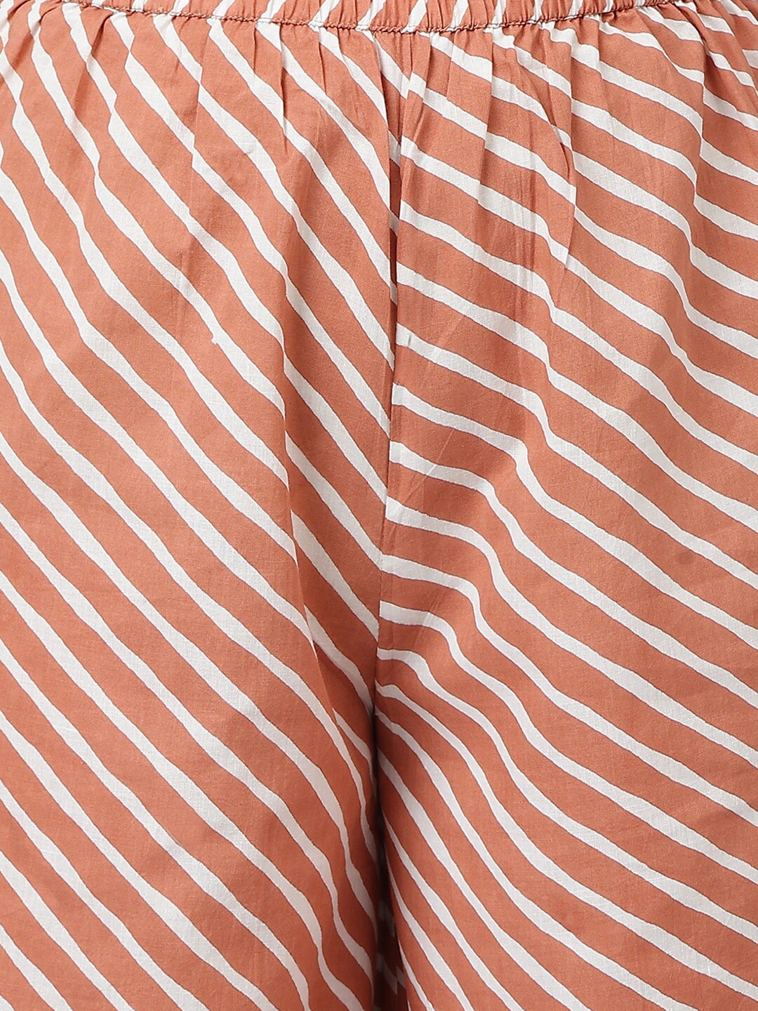 Khushal K Women Brown Ethnic Motifs Printed Panelled Pure Cotton Kurta with Palazzos & With Dupatta - Distacart