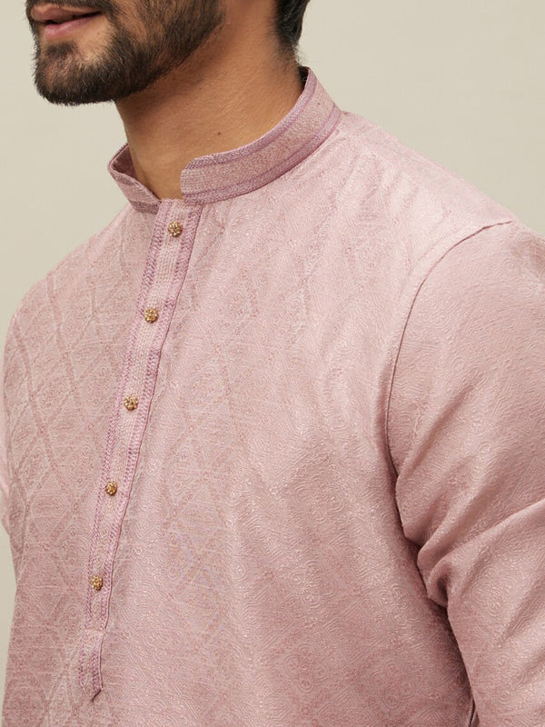 Manyavar Ethnic Motif Woven Design Mandarin Collar Kurta With Pyjamas - Distacart