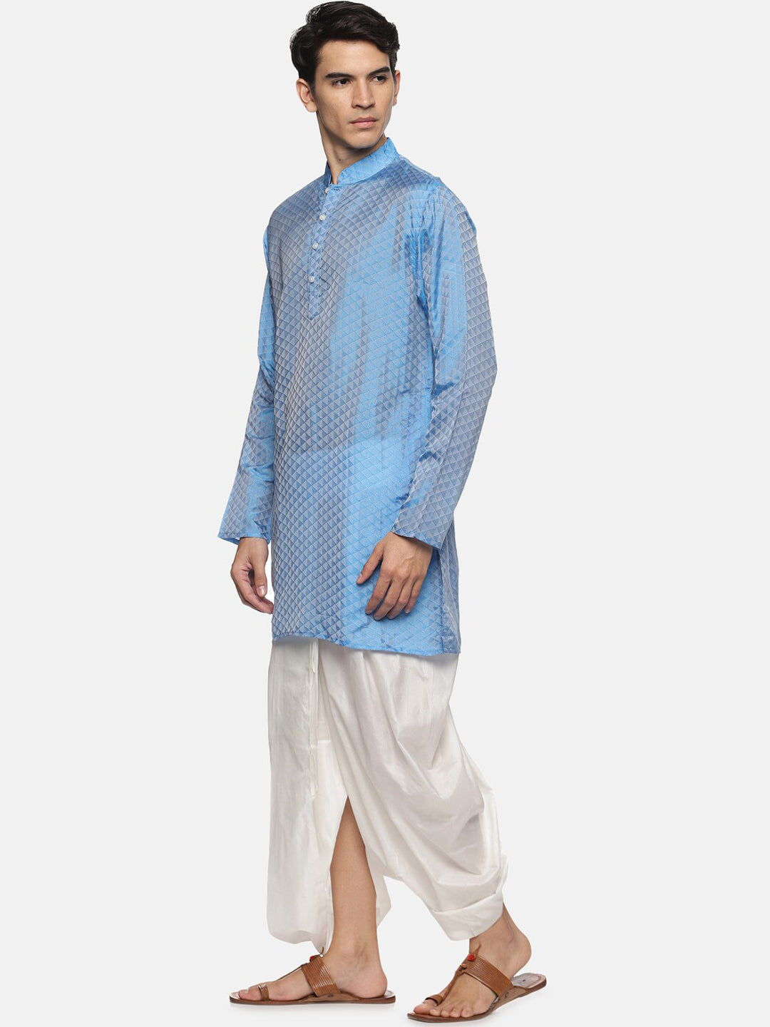 Sethukrishna Men Blue Kurta with Dhoti Pants - Distacart