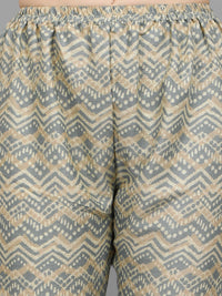 Thumbnail for HERE&NOW Women Grey Ethnic Motifs Printed Kurta With Palazzos - Distacart