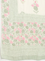 Thumbnail for Kalini Floral Printed Sequined A-Line Pure Cotton Kurta with Trousers & Dupatta - Distacart