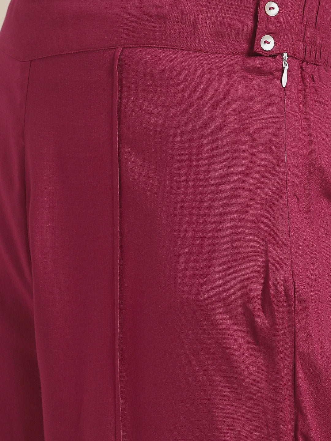 Sangria Women Magenta & Golden Printed Kurta with Palazzos & Dupatta - Distacart