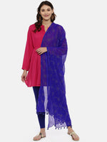 Thumbnail for Souchii Blue Foil Printed Handcrafted Dupatta - Distacart