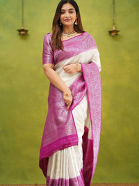 Thumbnail for Kalini Woven Design Zari Banarasi Saree - Distacart