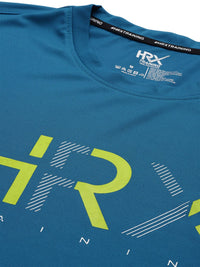 Thumbnail for HRX By Hrithik Roshan Training Men Blue Beast Rapid-Dry Brand Carrier T-shirt - Distacart
