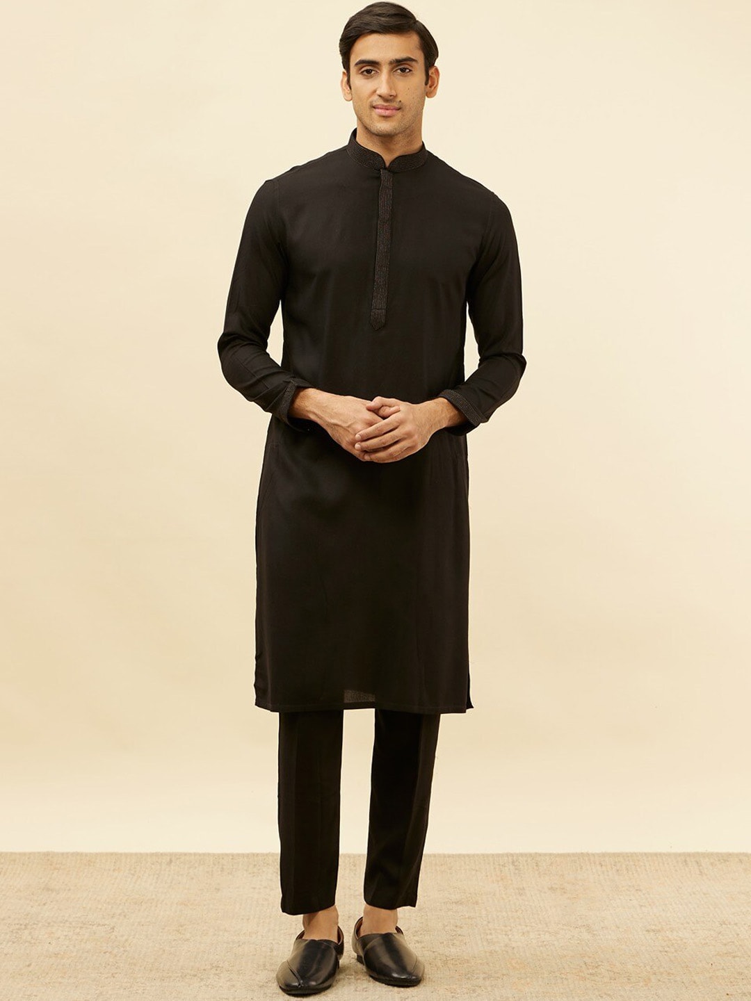 Manyavar Regular Kurta and Trousers With Nehru Jacket - Distacart