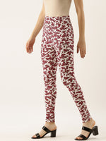 Thumbnail for Souchii White & Red Printed Slim-Fit Ankle-Length Leggings - Distacart
