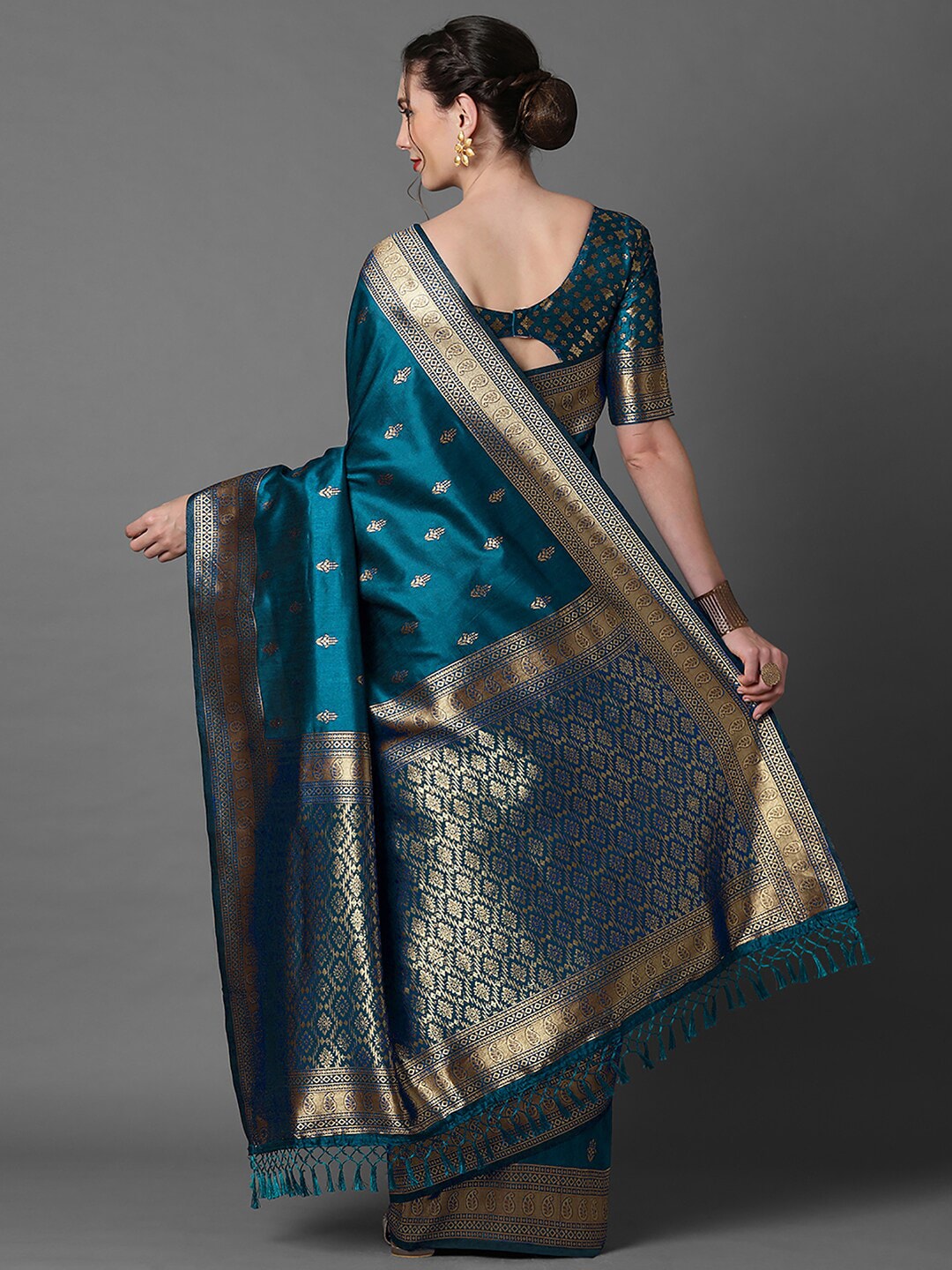 Mitera Ethnic Motif Woven Design Zari Banarasi Saree - Distacart