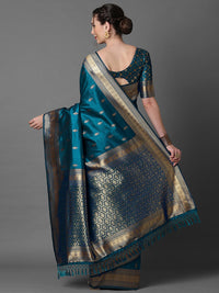 Thumbnail for Mitera Ethnic Motif Woven Design Zari Banarasi Saree - Distacart