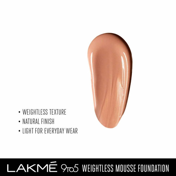 Lakme 9 To 5 Weightless Mousse Foundation - Rose Honey - Distacart