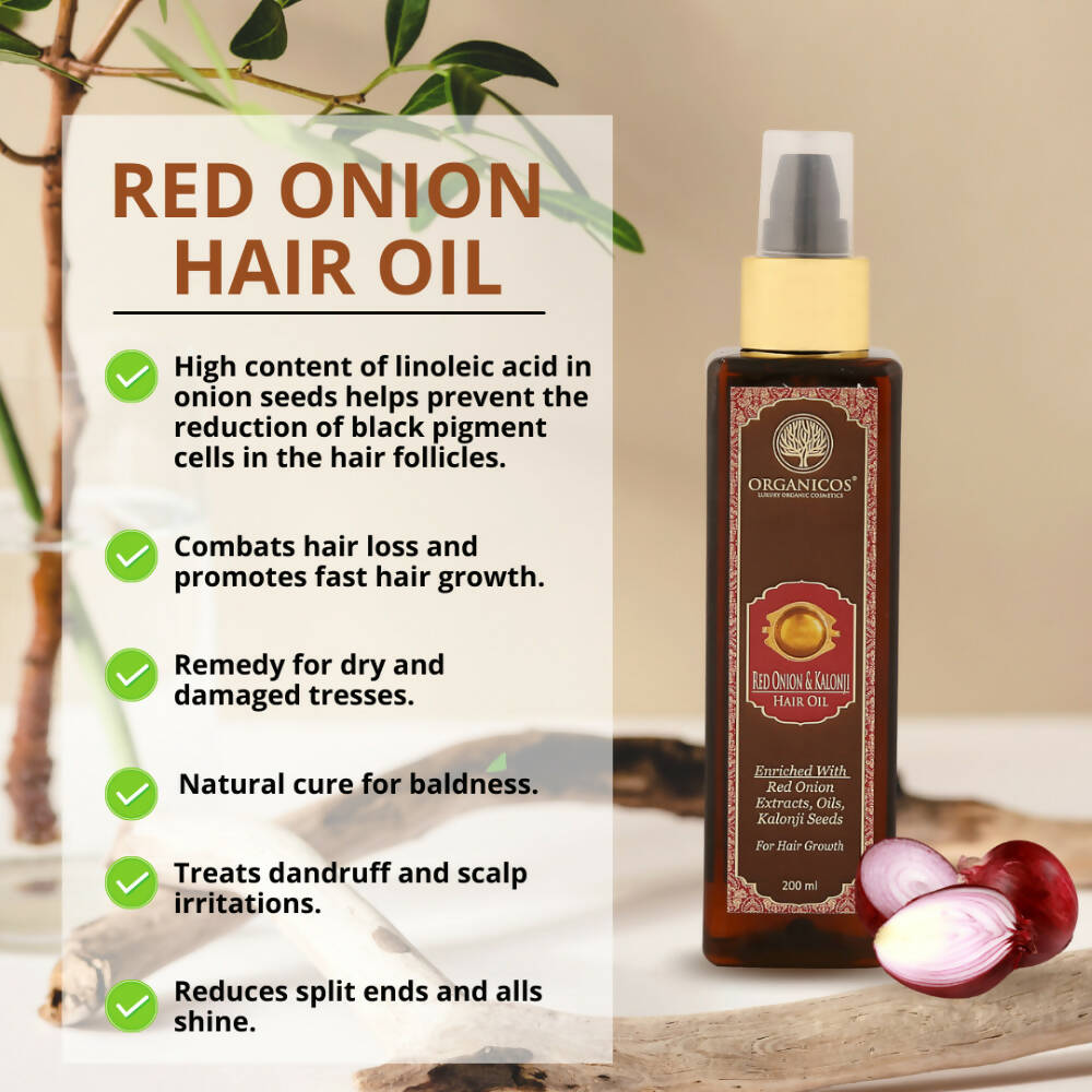 Organicos Red Onion Hair Oil - Distacart