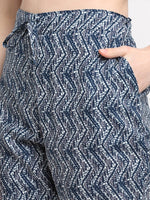 Thumbnail for Kalini Women Blue Ethnic Motifs Printed Pure Cotton Kurta with Trousers & With Dupatta - Distacart