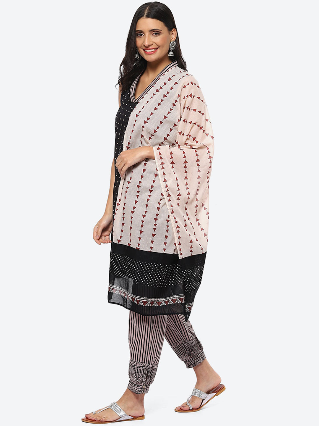 Biba Women Bandhani Printed Kurta With Salwar & Dupatta - Distacart
