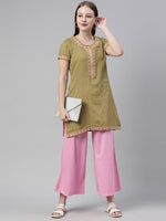 Thumbnail for Souchii Women Pink Knitted Palazzos - Distacart