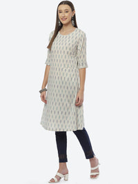 Thumbnail for Biba Women Off White Ethnic Motifs Kurta - Distacart