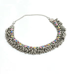 Thumbnail for Mominos Fashion Johar Kamal Oxidised Silver-Plated Meena Work Choker Set - Distacart