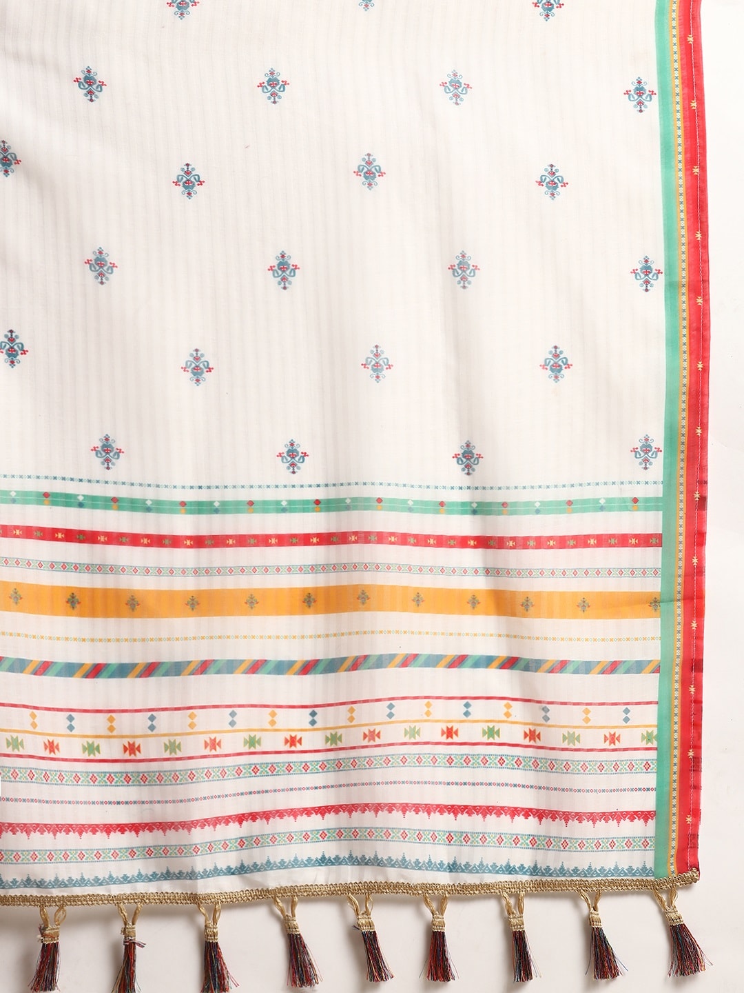 Sangria Ethnic Motifs Yoke Design Regular Thread Work Kurta with Trousers & With Dupatta - Distacart