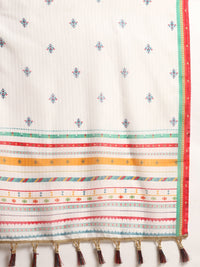 Thumbnail for Sangria Ethnic Motifs Yoke Design Regular Thread Work Kurta with Trousers & With Dupatta - Distacart