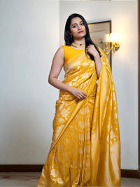 Thumbnail for Kalini Ethnic Motifs Woven Design Banarasi Saree - Distacart