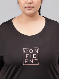 Thumbnail for MKH Plus Size Typography Printed Relaxed Fit Dri-FIT Sports T-shirt - Distacart